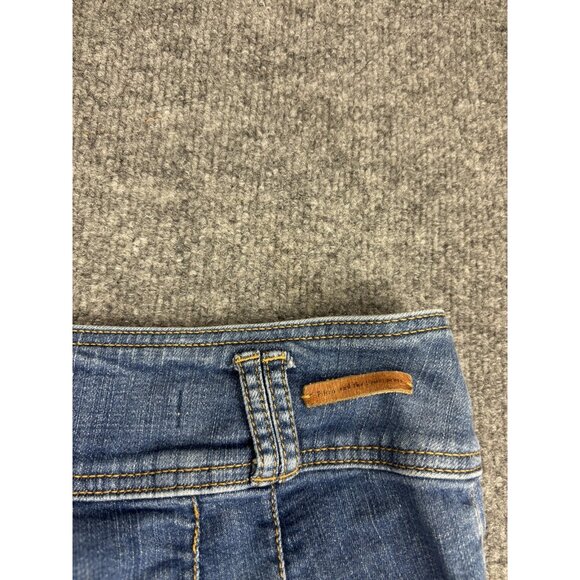 Pilcro Anthropologie Jeans Womens 31 Petite Blue Cropped Cuffed Denim Capri - Picture 8 of 9